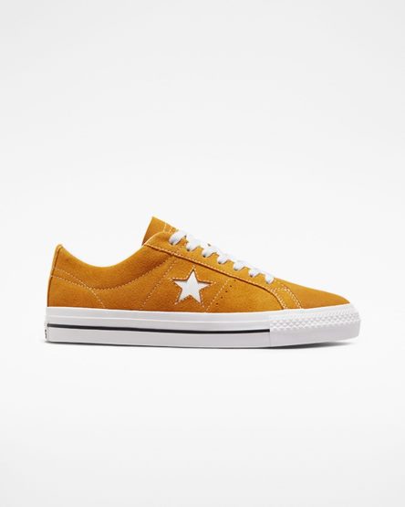 Men's Converse One Star Pro Skate Shoes Gold Orange / White / Black | AU C4631P